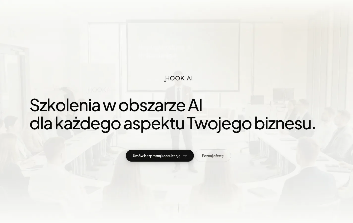 Strona HOOK AI - realizacja Lokalny Klik